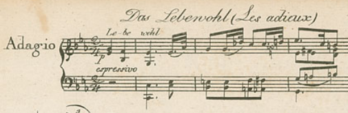 The beginning of the score of Das Lebewohl